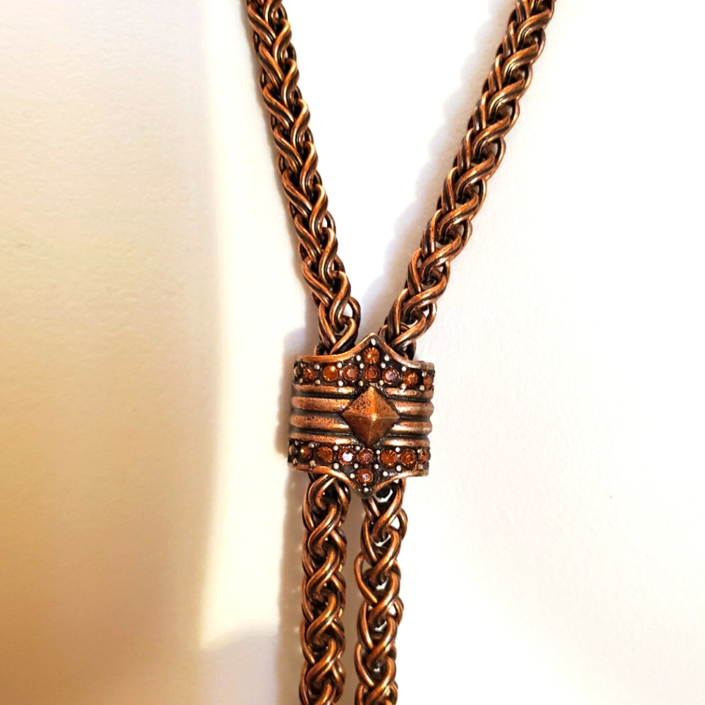Neclace Metalic w/ Topaz Crystals